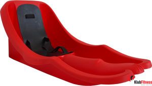 Sanki bobslejowe ślizgowe BAMBI BOB czerwone z oparciem i szelkami